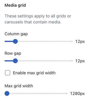 Grid Theme setting related to row and column spacing