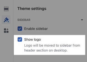 An example of the Sidebar section in the Theme editor.