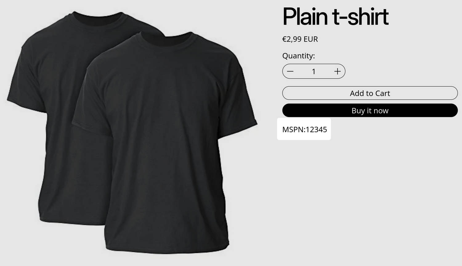 An example Product page with a custom metafield.