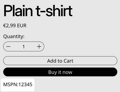 An example product page with a custom metafield.