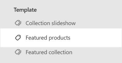The Featured products section selected in Theme editor.