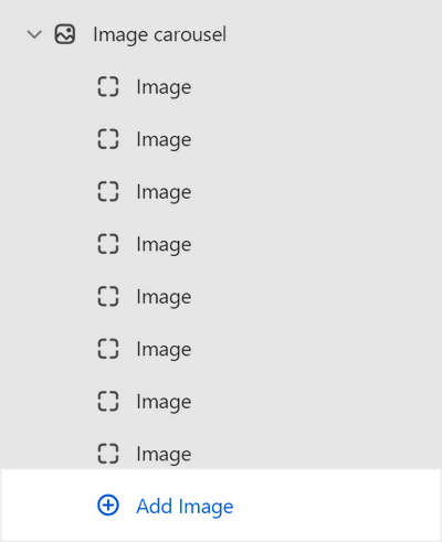 The Add block menu in Theme editor for the Image carousel section.