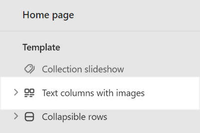 The Text columns section selected in Theme editor.