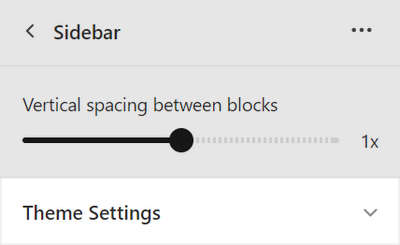 An example of the theme settings menu for a Sidebar section in Theme editor