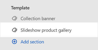 The Slideshow product gallery section selected in Theme editor.