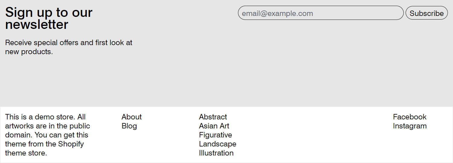 An example Footer section.