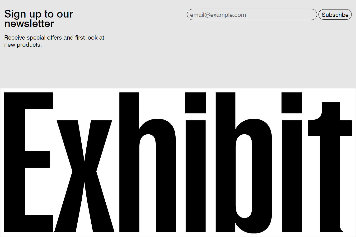 An example Hero logo section in the Footer area of a store's home page.