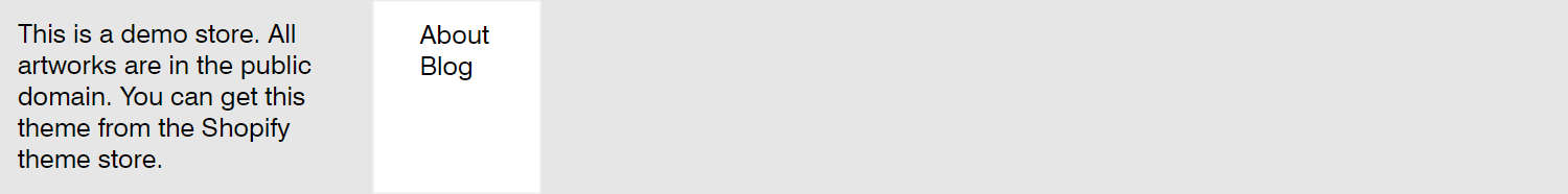 An example Menu block inside a Footer section.