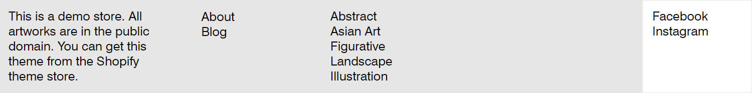 An example Social media block inside a Footer section.