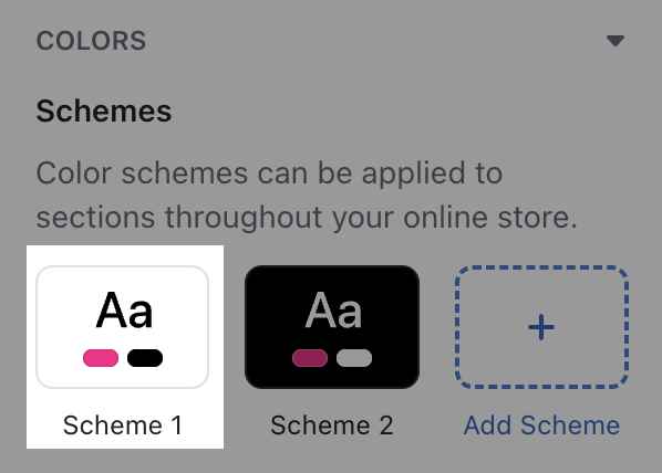 The Color scheme pane in Theme editor.