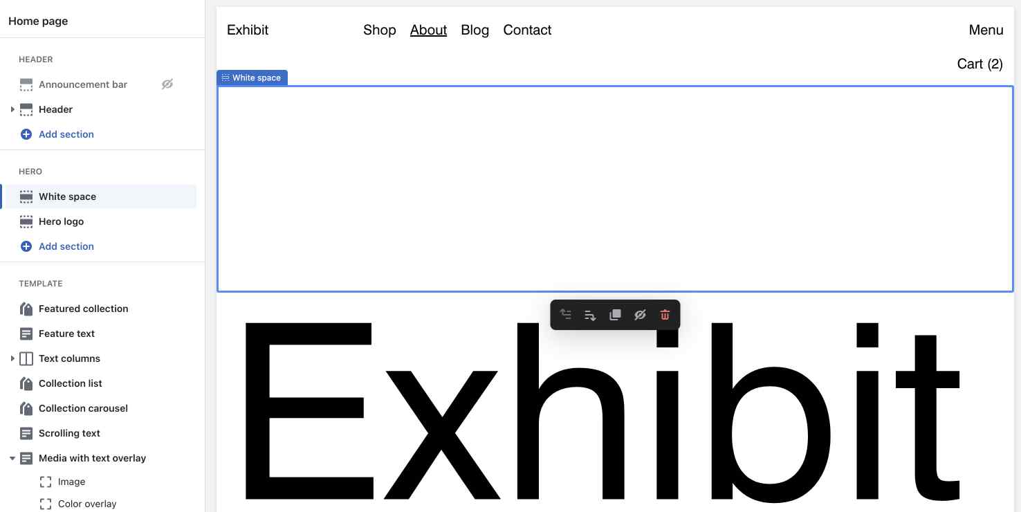 Example of white space section