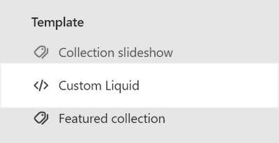 The Custom Liquid section selected in Theme editor.