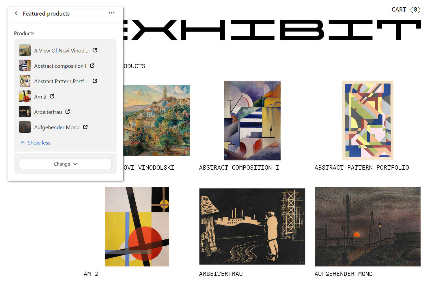 An example Featured products section on a store's Homepage.