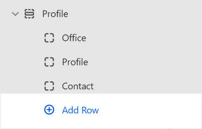 The Profile section's Add block menu in Theme editor.