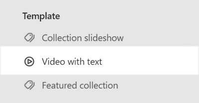 The Video with text section selected in Theme editor.