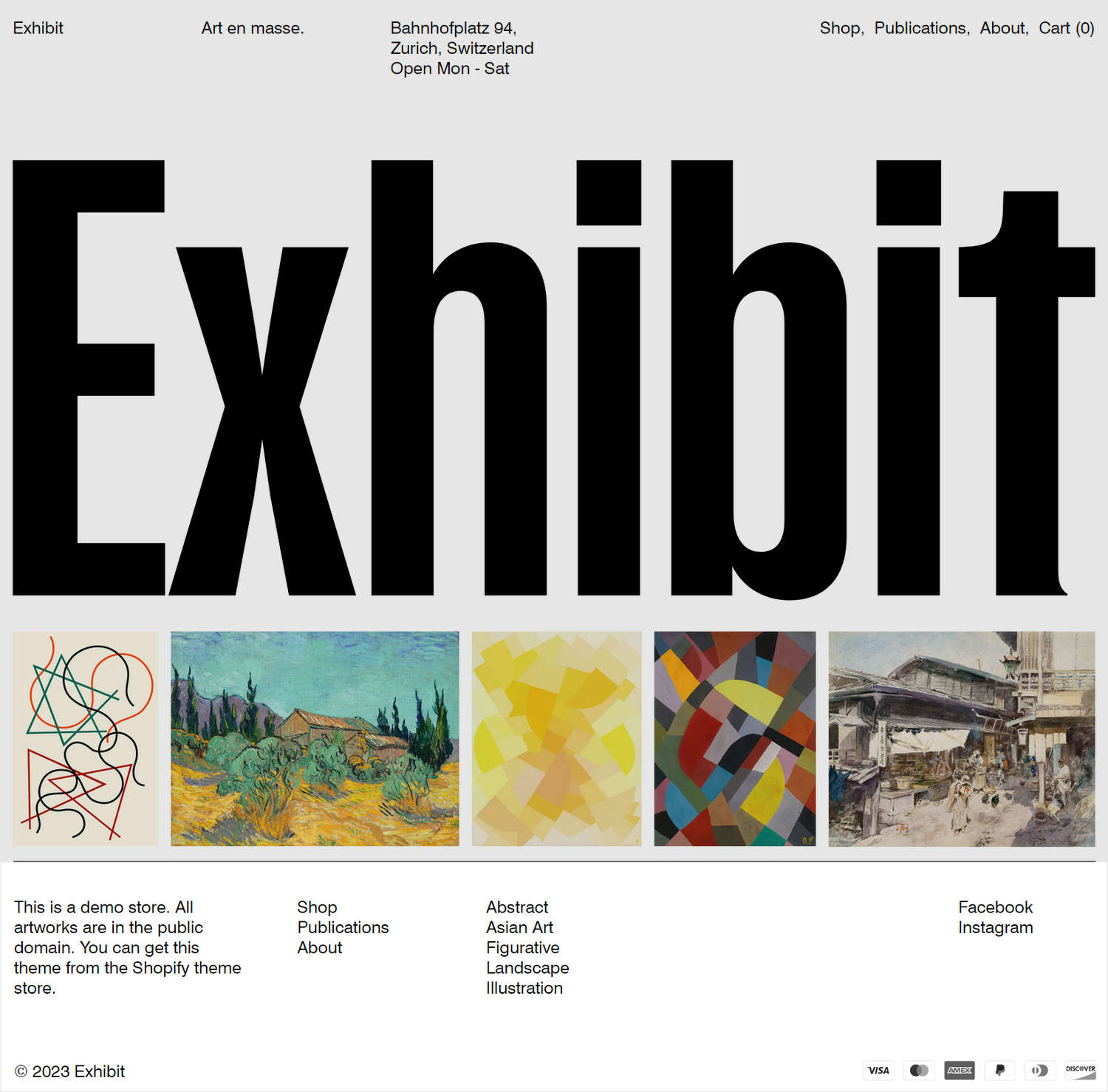 An example Footer section on a store's todo page.