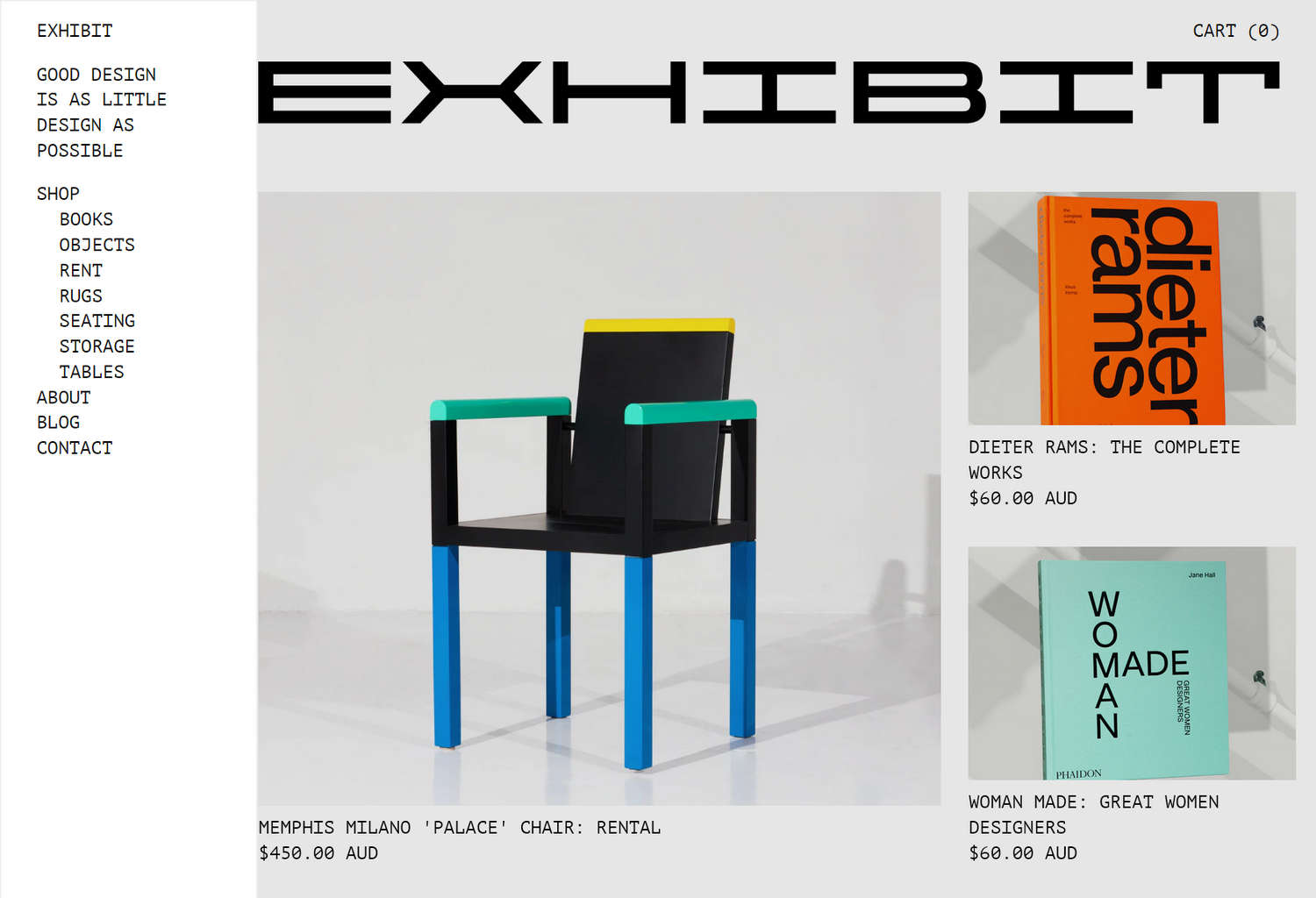 An example Sidebar section on a store's Homepage page.