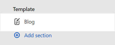 The Blog section selected in Theme editor.