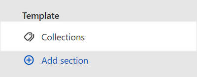 The Collections section selected in Theme editor.