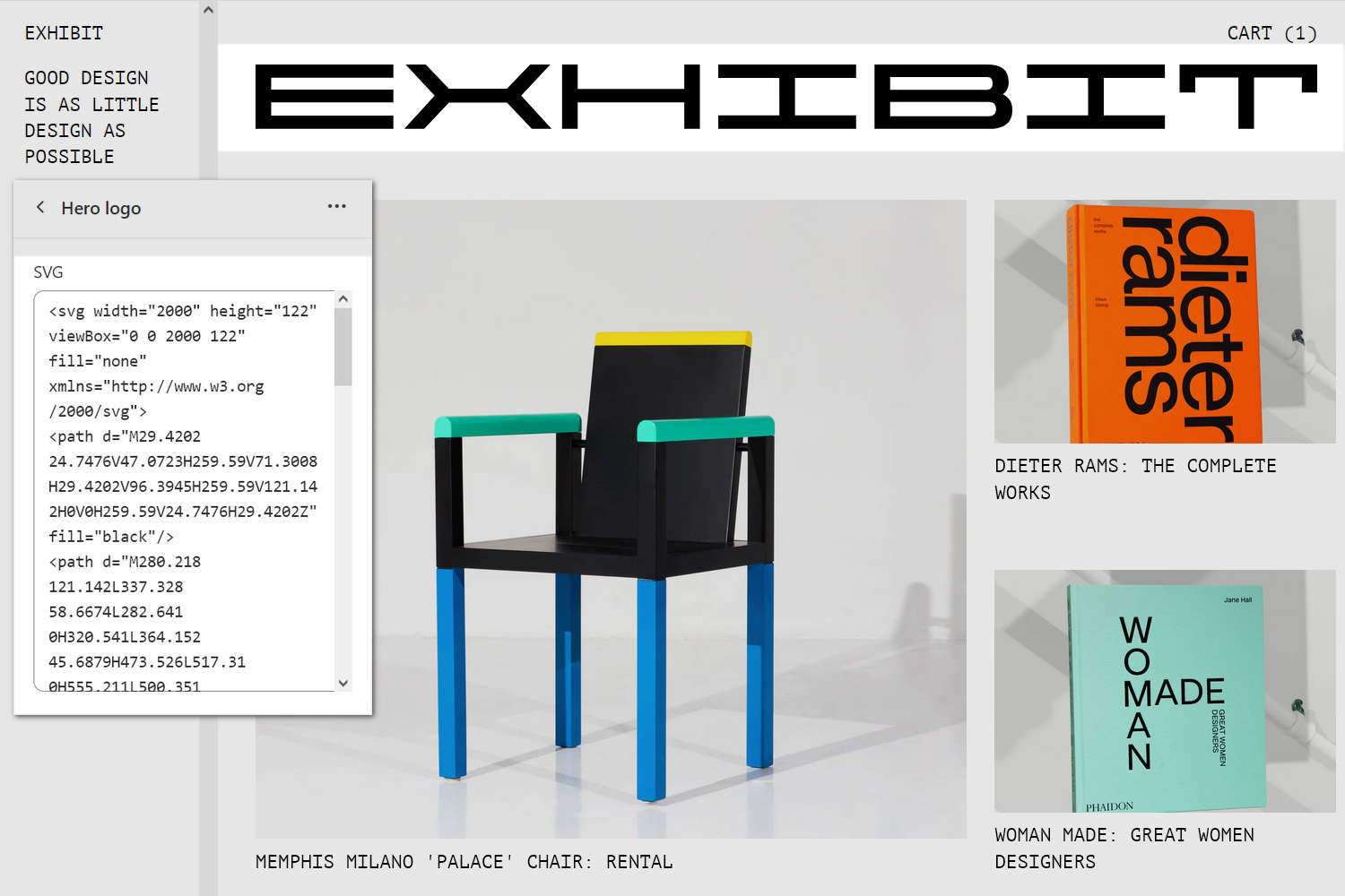 An example Hero logo section on a store's Homepage.