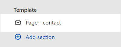 The Page - contact section selected in Theme editor.
