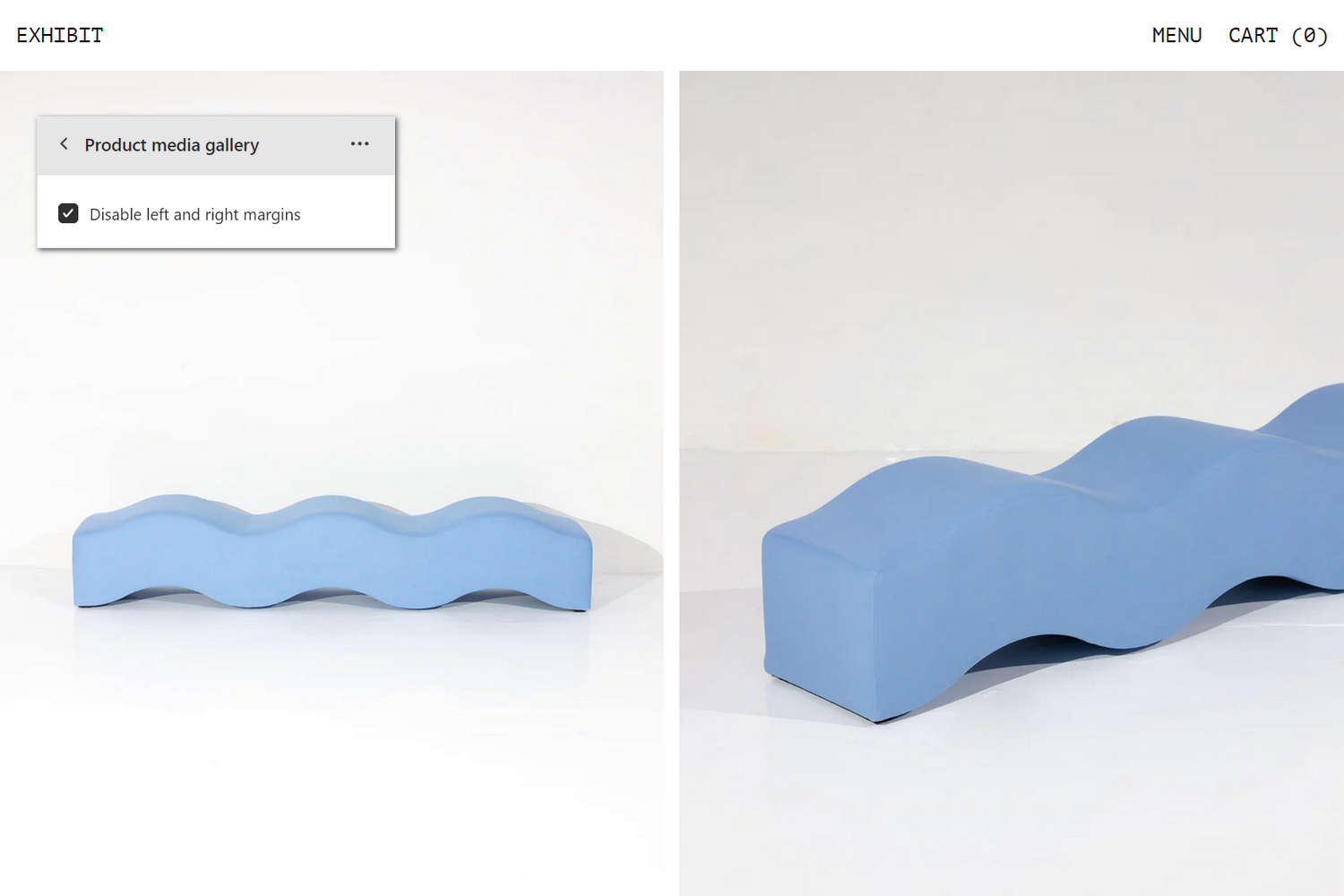 An example Product media gallery section on a store's Product page.