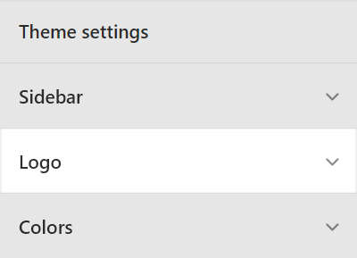 The Theme setting's Logo menu.