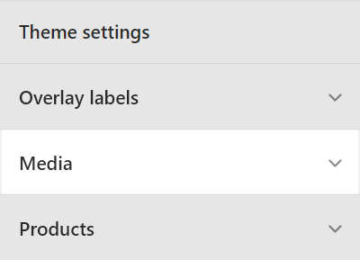 The Theme setting's Media menu.
