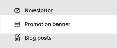 The Promotion banner section selected in the Theme editor side menu.