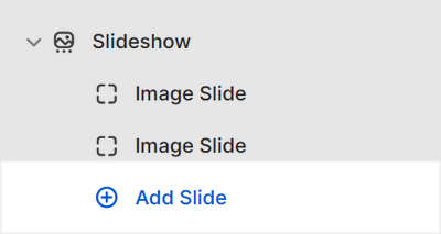 An image slide block inside a slideshow section in Theme editor.