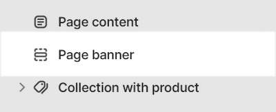The Page banner section selected in Theme editor