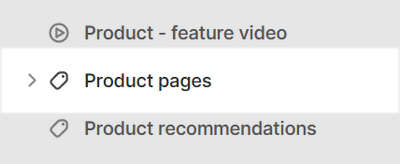 The Product pages section selected in Theme editor