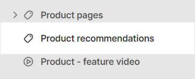 The Product recommendations section selected in Theme editor