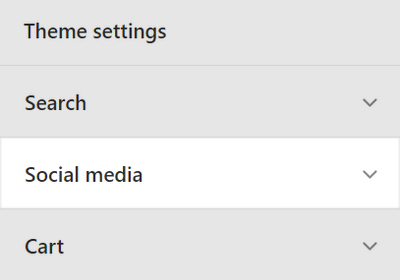 The Theme setting's Search menu in Theme editor