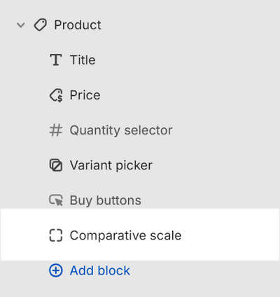 The Product section's settings menu in Theme editor.