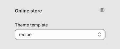 The Theme template dropdown in Shopify's blog editor.