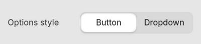 The Variant picker's Options style setting in Theme editor.