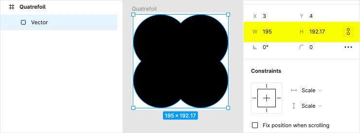 An example shape SVG inside an artboard with a width and height less than 195 pixels.