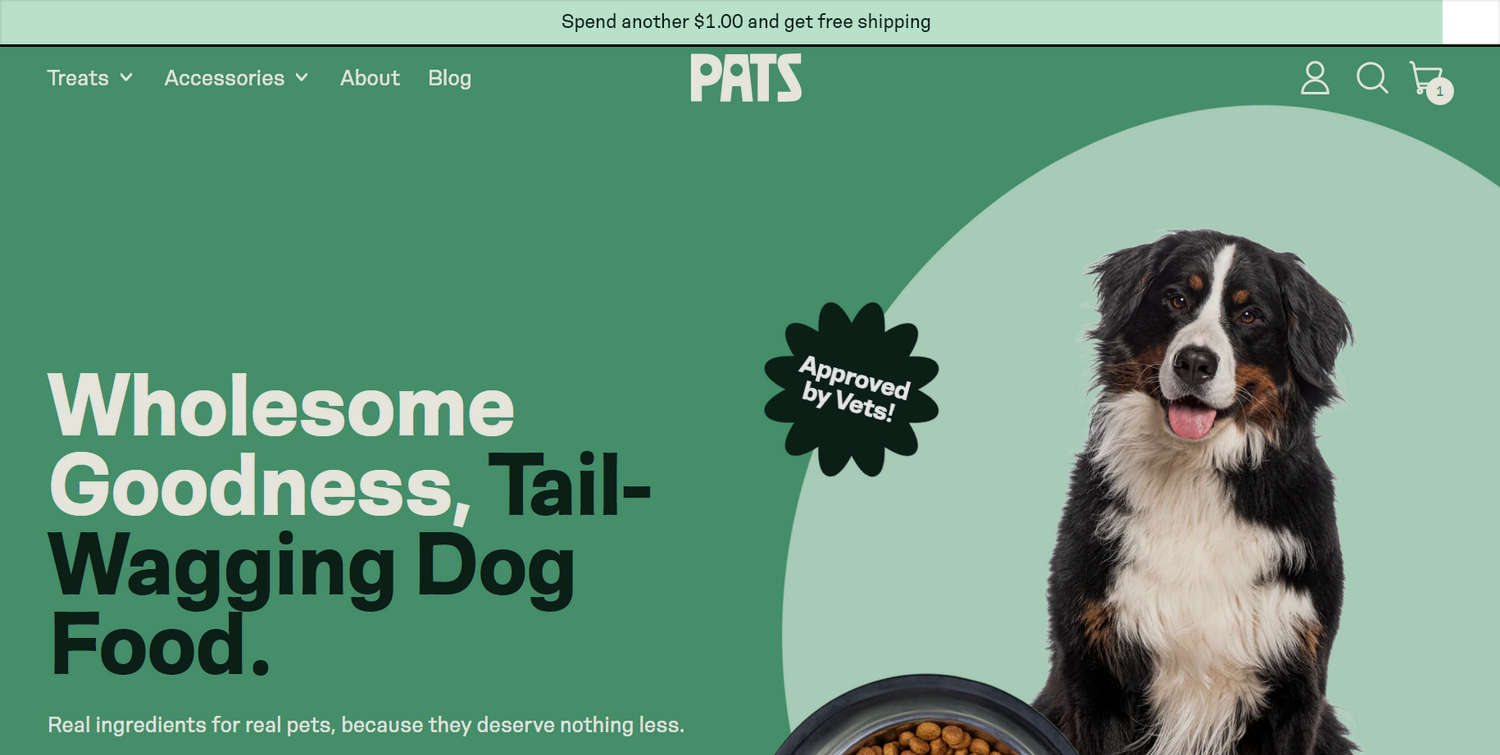 An example of a free shipping bar section in the header area.