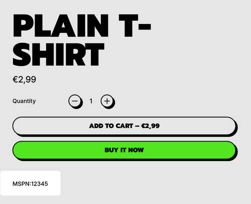 An example product page with a custom metafield.