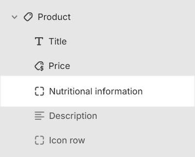 The Product section's settings menu in Theme editor.