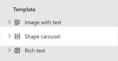 The Shape carousel section selected in the Theme editor side menu.