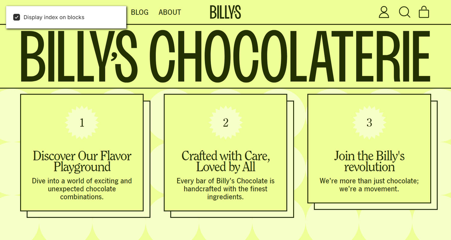 A Text columns with images section on a store's home page in Theme editor.