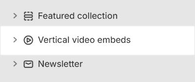 The Vertical video embeds section selected in Theme editor.