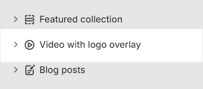 The Video with logo overlay section selected in Theme editor.