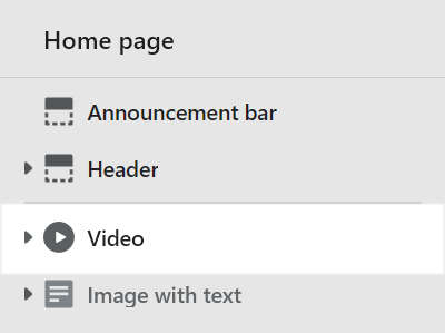 The Video section selected in Theme editor.