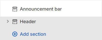 The Announcement bar section selected in Theme editor.
