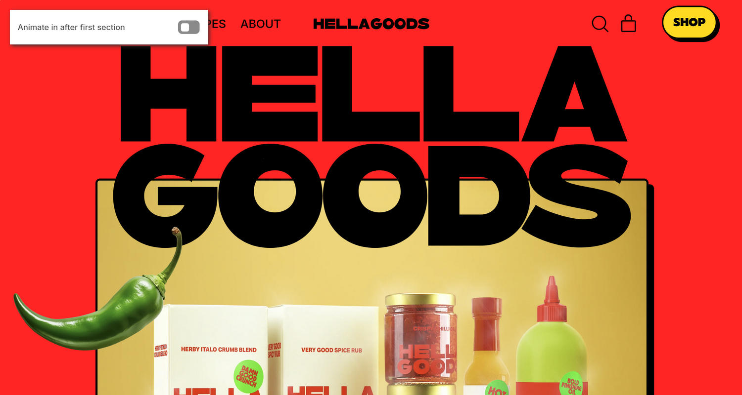 The Call to action sticker section on a store's home page.