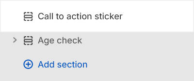 The Call to action sticker section selected in Theme editor.