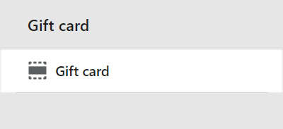 The Gift card section selected in Theme editor.
